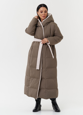 Двухсторонний пуховик с капюшоном