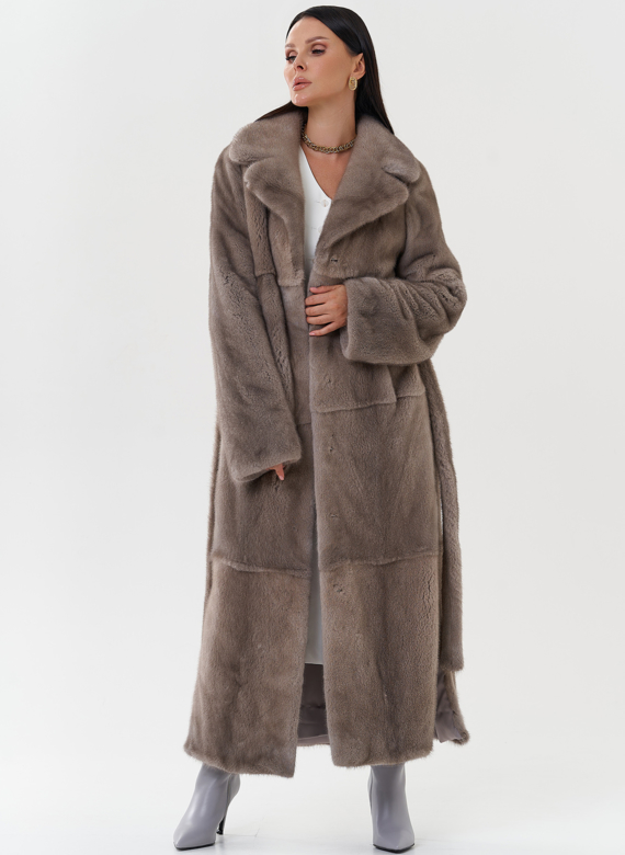 Длинная шуба из скандинавской норки