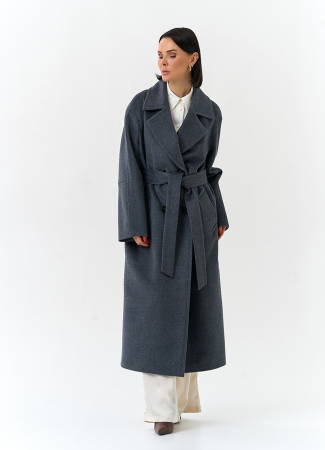 Женское пальто с английским воротником модель № 32577 в кредит