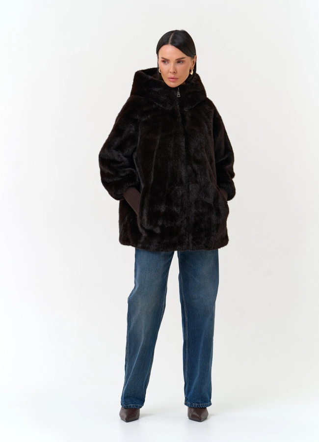 Женское пальто из эко меха модель № 33861 универмаг малина