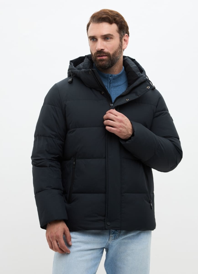 Мужской пуховик с капюшоном  модель № 32034 в рассрочку