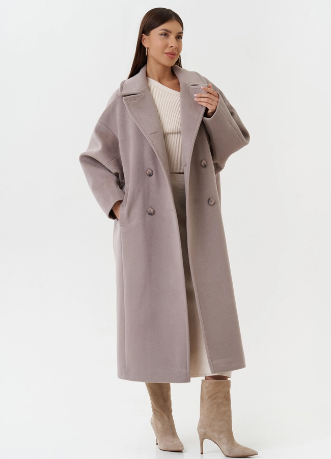 Женское двубортное пальто  модель № 28102 универмаг малина