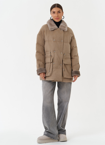 Полупальто с отделкой из меха норки