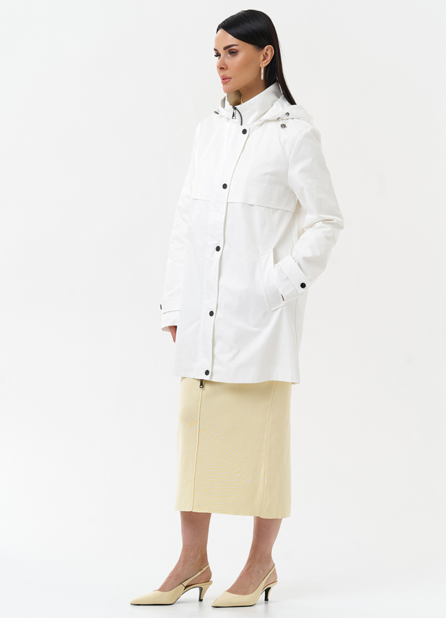 Плащ женский белого цвета модель № 30085 универмаг малина