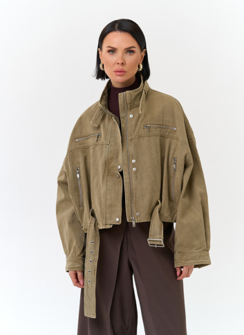 Женская короткая джинсовая куртка