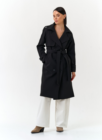 Женский плащ черного цвета