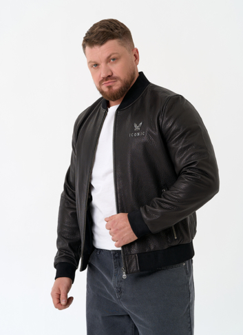Мужская куртка бомбер из натуральной кожи