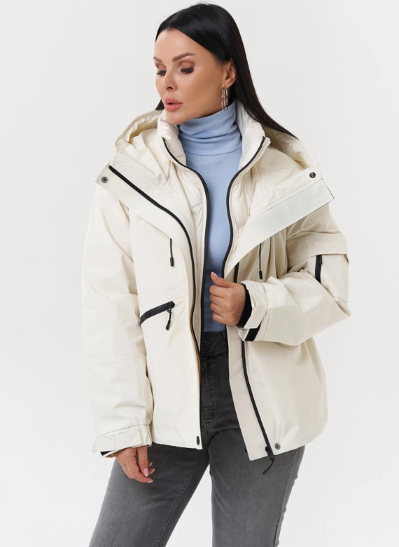 Двойная утепленная куртка с капюшоном фото