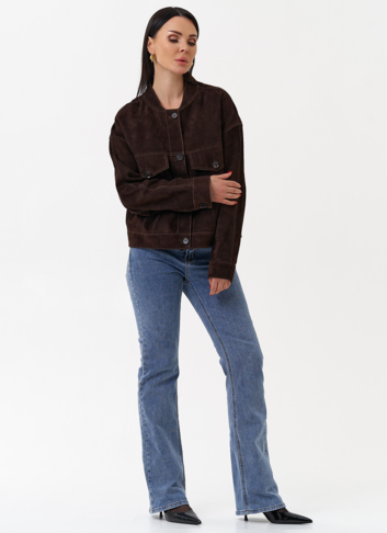 Куртка из замши коричневого цвета