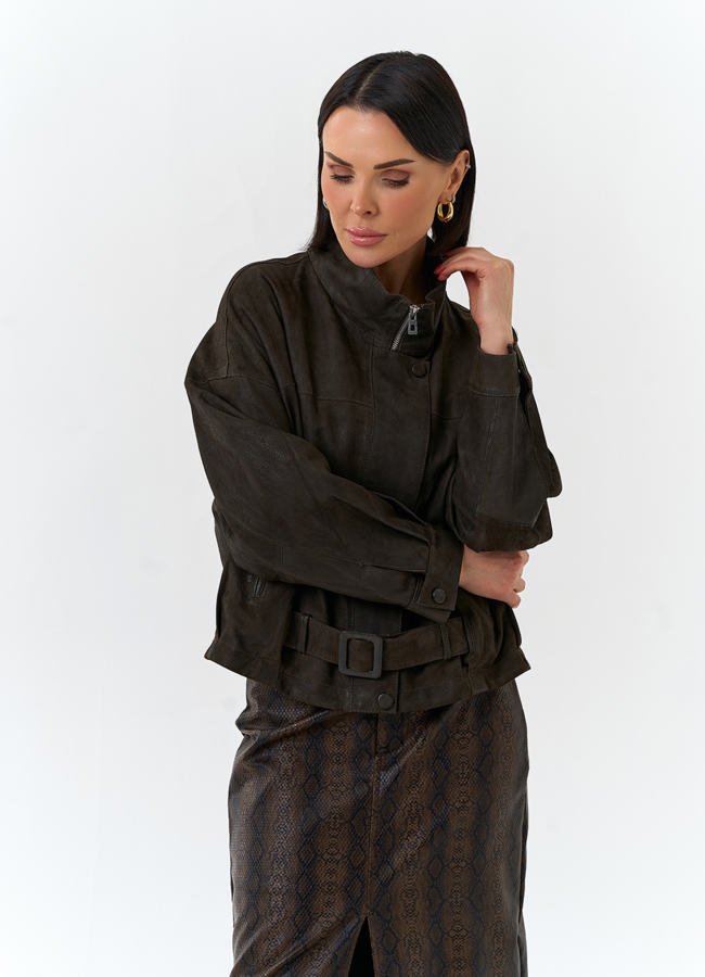 Женская двухсторонняя куртка из натуральной кожи модель № 32538 в кредит