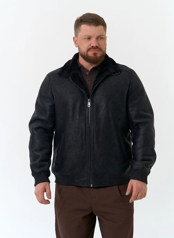 Мужская дубленка из эко замши фото
