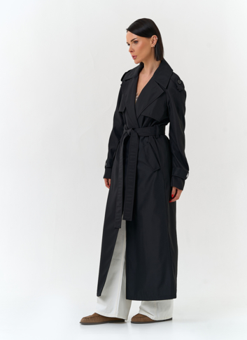 Женский длинный плащ с поясом