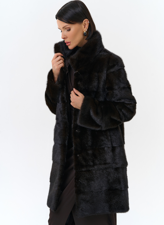 Поперечная шуба из норки