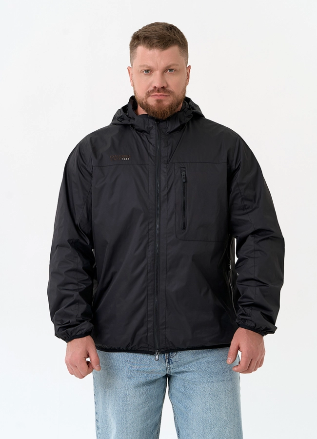 Мужская куртка с капюшоном модель № 32709 меха малина фото