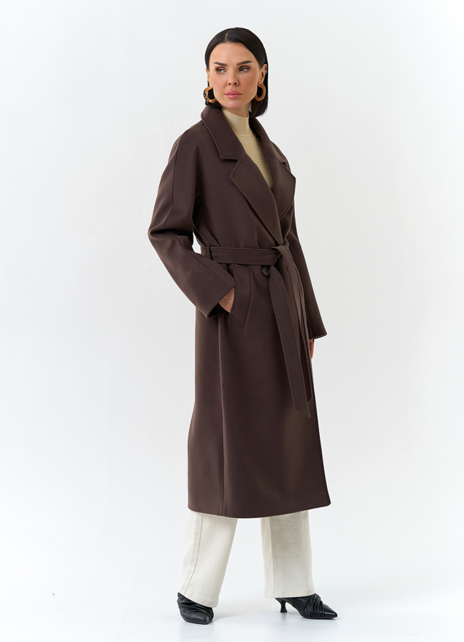 Женское пальто с английским воротником модель № 32684 универмаг малина