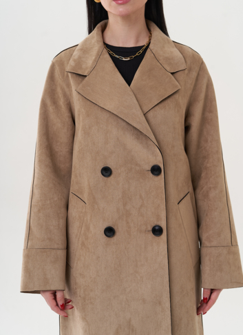 Пальто из эко замши