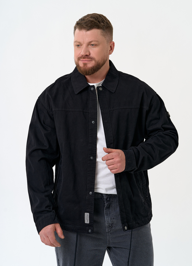 Мужская джинсовая куртка черного цвета модель № 27321 универмаг малина