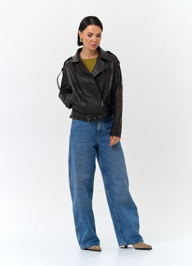 Женская куртка косуха из натуральной кожи модель № 26849 универмаг малина