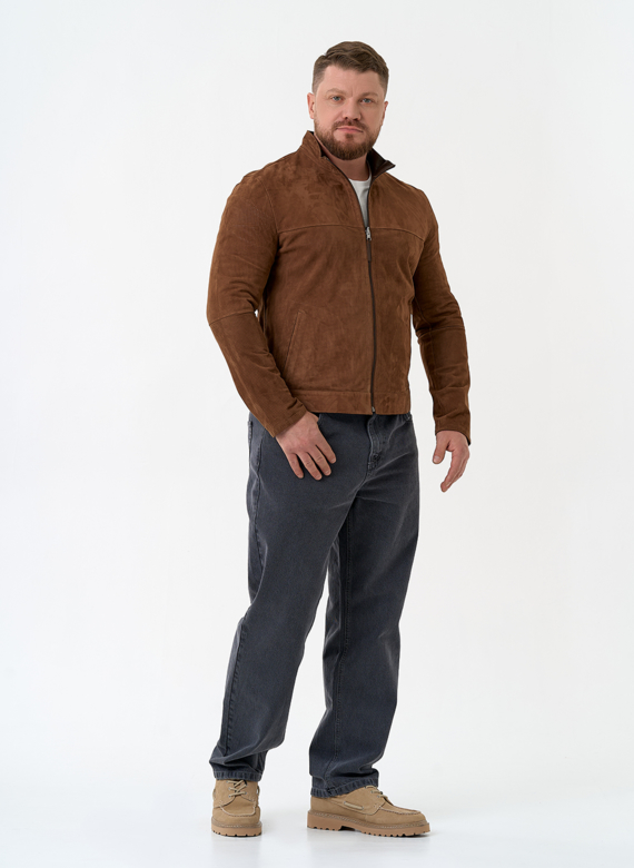 Мужская двухсторонняя куртка из натуральной замши