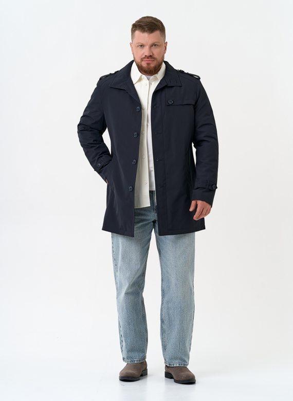 Мужское полупальто синего цвета