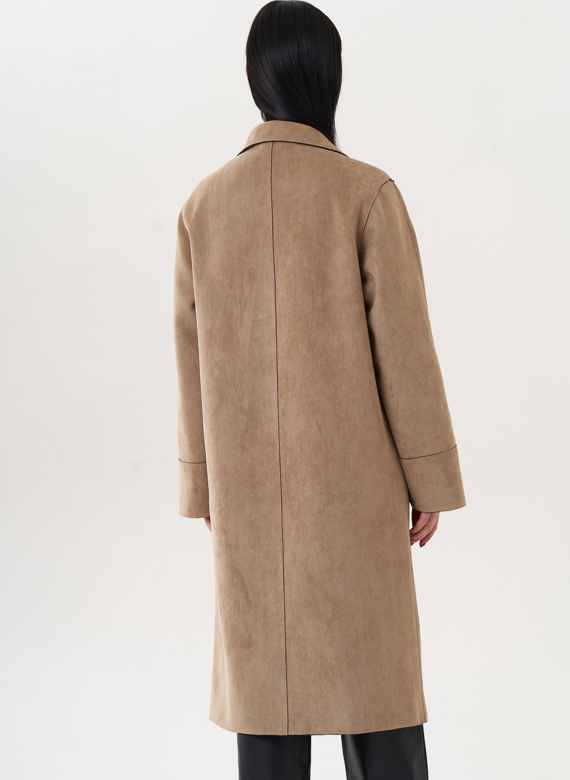 Пальто из эко замши