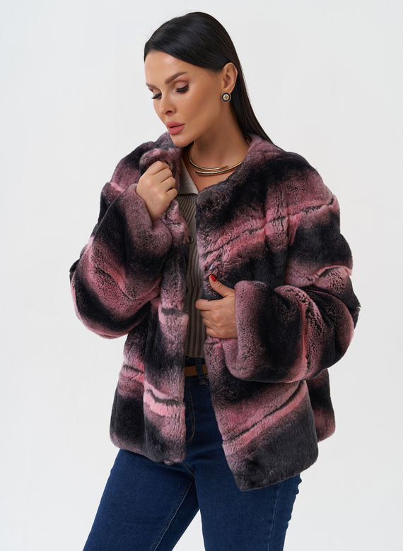 Короткая шуба из меха кролика