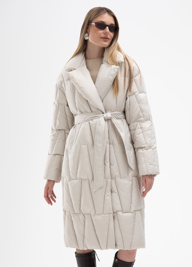 Женский пуховик с английским воротником модель № 31142 универмаг малина