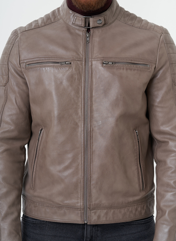 Кожаная "мото" куртка