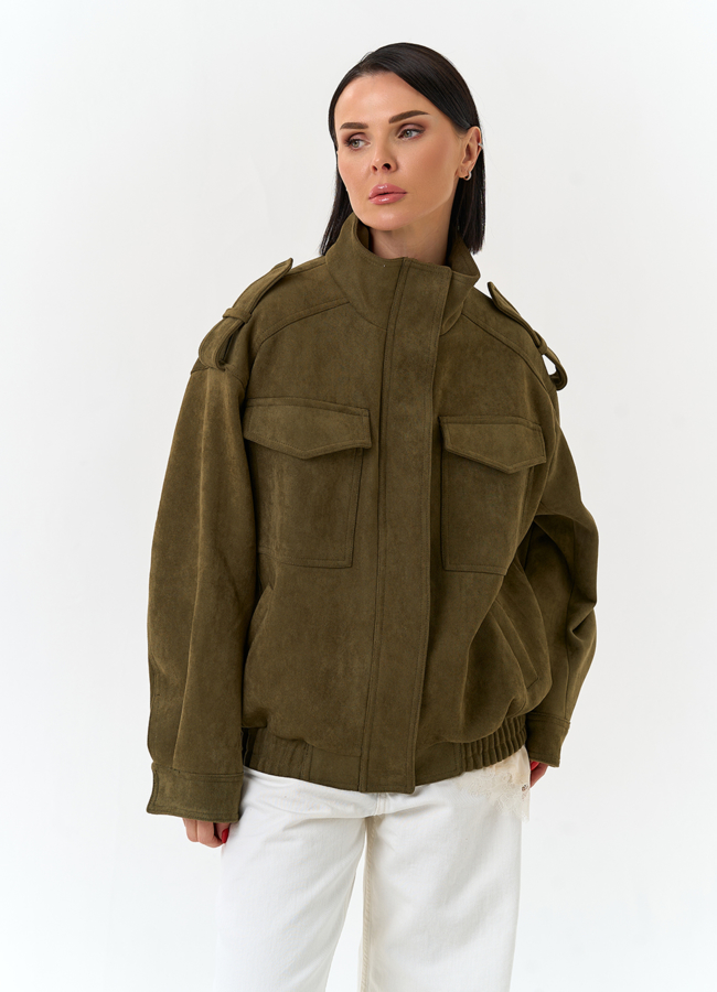 Женская куртка бомбер из эко замши модель № 33035 универмаг малина